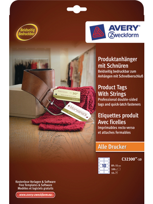 Avery Zweckform - C32300-10 - Product Tags and Strings, C32300-10, Avery Zweckform