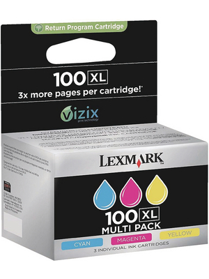 Lexmark - 14N0850 - Ink triple pack 100 XL multicoloured, 14N0850, Lexmark
