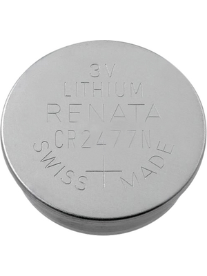 Renata - CR2477N.IB - Button cell battery,  Lithium, 3 V, 950 mAh, PU=Pack of 100 pieces, CR2477N.IB, Renata