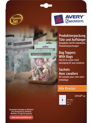 Avery Zweckform - L7112-10 - Product packaging set packet + tag, L7112-10, Avery Zweckform