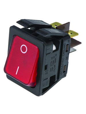 Arcolectric - C1353VQNAM - Rocker switch 2P 16 A 250 VAC red, C1353VQNAM, Arcolectric