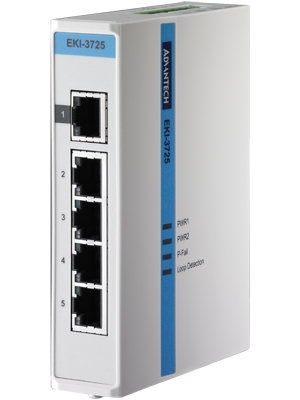 Advantech - EKI-3725 - 5-port gigabit Ethernet switch 5x 10/100/1000 RJ45, EKI-3725, Advantech