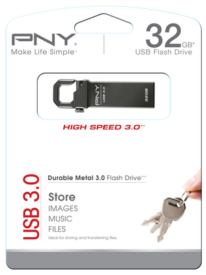 PNY - FDU32GBHOOK30-EF - USB Stick Hook Attach 32 GB black, FDU32GBHOOK30-EF, PNY