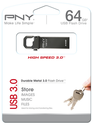 PNY - FDU64GBHOOK30-EF - USB Stick Hook Attach 64 GB black, FDU64GBHOOK30-EF, PNY