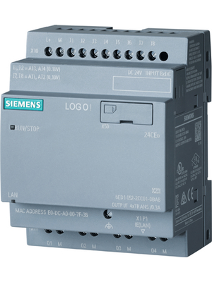 Siemens - 6ED1052-2CC01-0BA8 - Logic module LOGO!8 24CEO, 8 DI, 4 AI, 4 TO, 6ED1052-2CC01-0BA8, Siemens