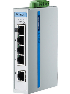 Advantech - EKI-5725 - Industrial Ethernet Switch 5x 10/100/1000 RJ45, EKI-5725, Advantech