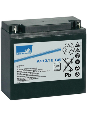 Exide - A512/16,0 G5 - Lead-acid battery 12 V 16 Ah, A512/16,0 G5, Exide