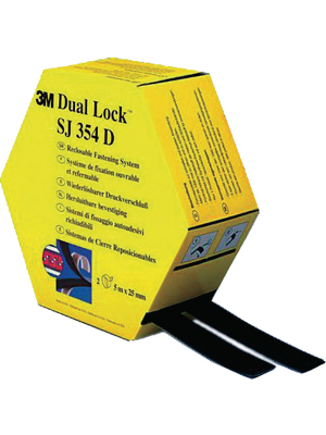 3M - SJ-354 D - Velcro tape black 25 mmx5 m PU=Reel of 5 meter, SJ-354 D, 3M