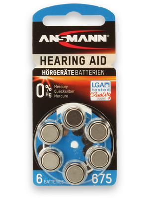 Ansmann - HEARING AID AZA675 BLISTER6 - Hearing-aid battery 1.45 V 620 mAh PU=Pack of 6 pieces, HEARING AID AZA675 BLISTER6, Ansmann