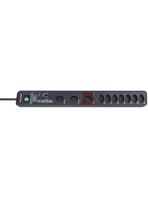 Brennenstuhl - 1159492936 - Outlet strip master-slave, 1 Switch / Master-Slave / Over Voltage Protection, 10xType 13, 3 m, Type 12, 1159492936, Brennenstuhl