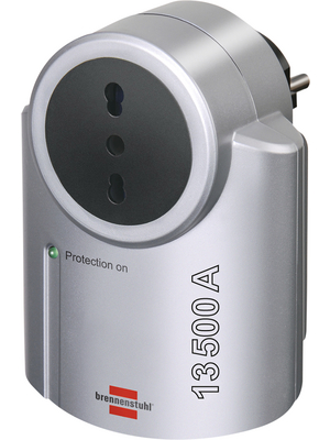 Brennenstuhl - 1506955 - Surge protected adapter Primera-Line silver/black Protective contactIT, 1506955, Brennenstuhl