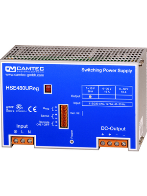 Camtec - HSEureg04801.90T - Laboratory Power Supply 1 Ch. 90 VDC 5.3 A, Programmable, HSEureg04801.90T, Camtec