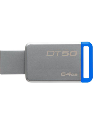 Kingston Shop - DT50/64GB - USB Stick DataTraveler 50 64 GB grey / blue, DT50/64GB, Kingston Shop