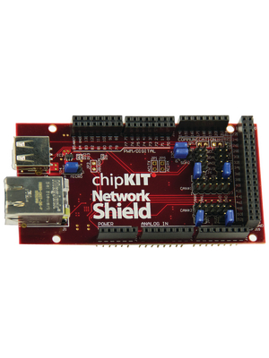 Microchip - TDGL006 - chipKIT? Network Shield, PC hosted mode, 2x CAN / I2C / Ethernet / USB OTG, Max32, TDGL006, Microchip