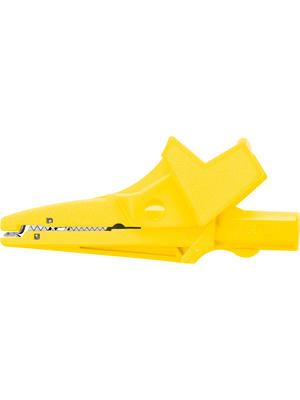 Schtzinger - SAK 6674 Ni / GE - Safety crocodile clip ? 4 mm yellow 1000 V, 20 A, CAT III, SAK 6674 Ni / GE, Schtzinger