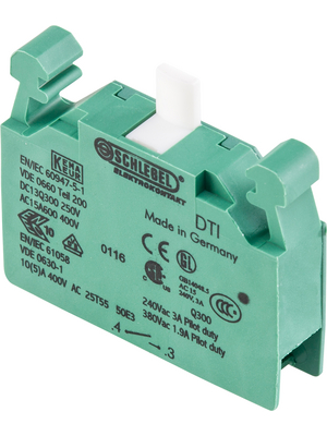 Schlegel Elektrokontakt - DTI - Modular contact block green 1 make contact (NO), DTI, Schlegel Elektrokontakt