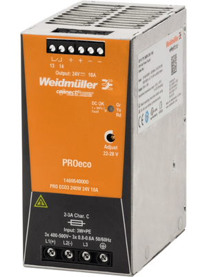 Weidmller - PRO ECO3 240W 24V 10A - Switched-mode power supply / 10 A, PRO ECO3 240W 24V 10A, Weidmller
