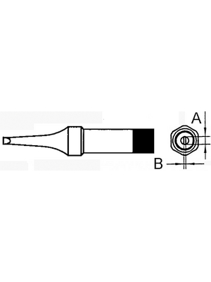 Weller - PT R8 - Soldering tip Chisel-shaped, narrow 1.6 mm, PT R8, Weller