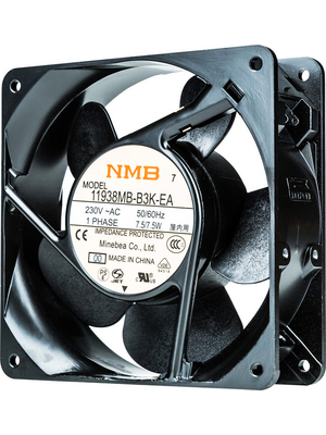 NMB - 11938MB-B3N-NP-00 - Axial fan 119 x 119 x 38 mm 174 m3/h 230 VAC 12 W, 11938MB-B3N-NP-00, NMB