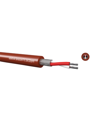 Kabeltronik - SENSOCORD-T/C 2X0,22 MM2 - Control cable 2 x 0.22 mm2 shielded Stranded tin-plated copper wire red-brown, SENSOCORD-T/C 2X0,22 MM2, Kabeltronik