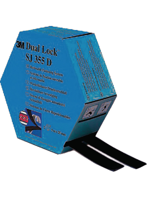 3M - SJ-355 D - Velcro tape black 25 mmx5 m PU=Reel, SJ-355 D, 3M