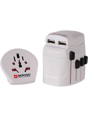 SKross - 1.302500 - World Travel Adapter Pro+ USB Type L / CH / AU / CN / UK / HK / USA / Protective Contact IT / CH / AU / CN / UK / HK / USA / Protective contact, 1.302500, SKross
