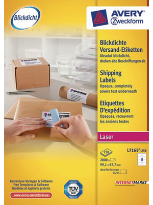 Avery Zweckform - L7165-250 - Opaque shipping labels 99.1 x 67.7 mm, L7165-250, Avery Zweckform
