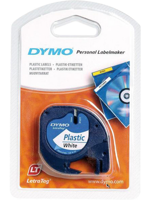 Dymo - S0721660 - LT tape, plastic 12 mm black on white, S0721660, Dymo