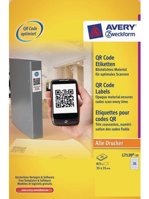 Avery Zweckform - L7120-25 - QR code labels 35 x 35 mm, L7120-25, Avery Zweckform