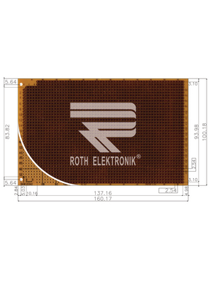 Roth Elektronik - RE527-HP - Laboratory card Phenol hard-paper FR2, RE527-HP, Roth Elektronik