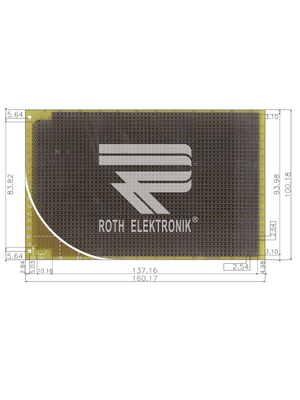 Roth Elektronik - RE527-LF - Laboratory card FR4 epoxy heat tin-plated, RE527-LF, Roth Elektronik