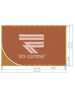 Roth Elektronik - RE100-HP - Laboratory card Phenol hard-paper FR2, RE100-HP, Roth Elektronik