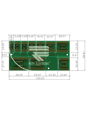 Roth Elektronik - RE933 - Laboratory card FR4 Epoxide + chem. Ni/Au Multiadapter TSSOP, RE933, Roth Elektronik