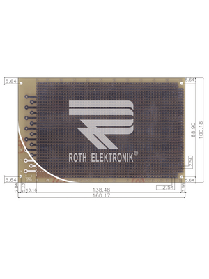 Roth Elektronik - RE526-LF - Laboratory card FR4 epoxy heat tin-plated, RE526-LF, Roth Elektronik