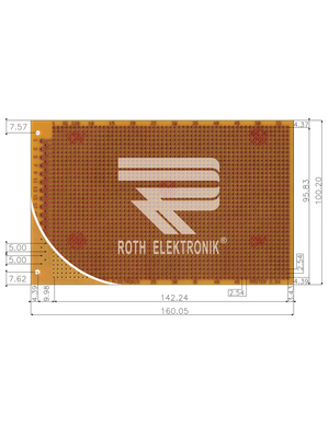 Roth Elektronik - RE220-HP - Laboratory card Phenol hard-paper FR2, RE220-HP, Roth Elektronik