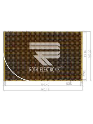 Roth Elektronik - RE200-LFDS - Laboratory card FR4 epoxy heat tin-plated, RE200-LFDS, Roth Elektronik
