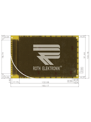 Roth Elektronik - RE320-LFDS - Laboratory card FR4 epoxy heat tin-plated, RE320-LFDS, Roth Elektronik