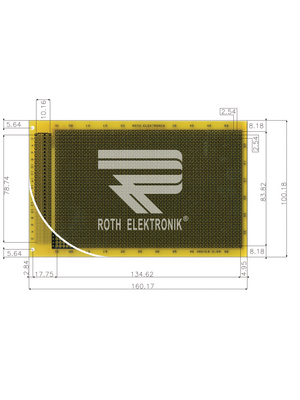 Roth Elektronik - RE201-LFDS - Laboratory card FR4 epoxy heat tin-plated, RE201-LFDS, Roth Elektronik