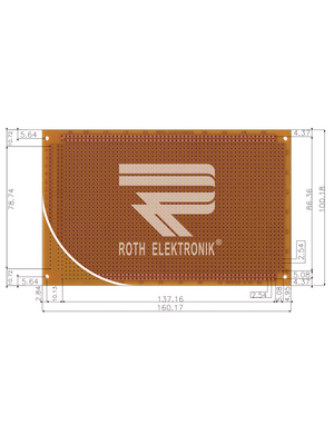 Roth Elektronik - RE318-HP - Laboratory card Phenol hard-paper FR2, RE318-HP, Roth Elektronik