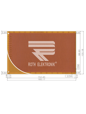 Roth Elektronik - RE524-HP - Laboratory card Phenol hard-paper FR2, RE524-HP, Roth Elektronik