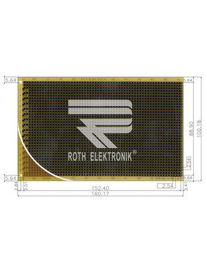 Roth Elektronik - RE524-LF - Laboratory card FR4 epoxy heat tin-plated, RE524-LF, Roth Elektronik