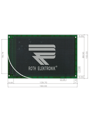 Roth Elektronik - RE334-LF - Laboratory card  FR4 epoxy heat tin-plated, RE334-LF, Roth Elektronik