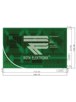 Roth Elektronik - RE450-LF - Laboratory card FR4 epoxy heat tin-plated, RE450-LF, Roth Elektronik