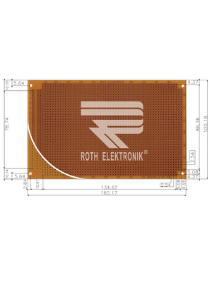 Roth Elektronik - RE319-HP - Laboratory card Phenol hard-paper FR2, RE319-HP, Roth Elektronik