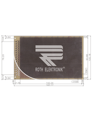 Roth Elektronik - RE521-LF - Laboratory card FR4 epoxy heat tin-plated, RE521-LF, Roth Elektronik