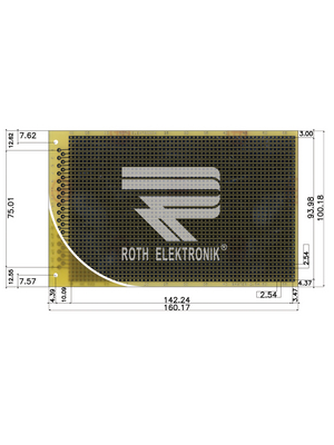 Roth Elektronik - RE522-LF - Laboratory card FR4 epoxy heat tin-plated, RE522-LF, Roth Elektronik