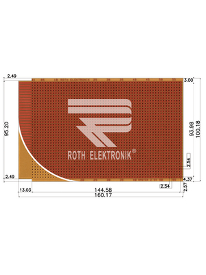 Roth Elektronik - RE523-HP - Laboratory card Phenol hard-paper FR2, RE523-HP, Roth Elektronik