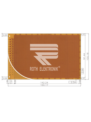 Roth Elektronik - RE525-HP - Laboratory card Phenol hard-paper FR2, RE525-HP, Roth Elektronik
