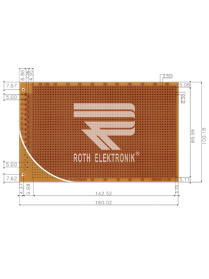 Roth Elektronik - RE120-HP - Laboratory card Phenol hard-paper FR2, RE120-HP, Roth Elektronik