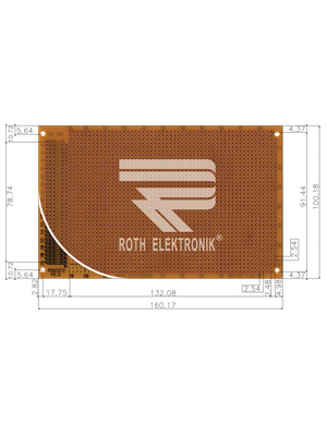 Roth Elektronik - RE320-HP - Laboratory card Phenol hard-paper FR2, RE320-HP, Roth Elektronik